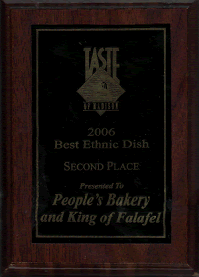 Certificate - Taste of Madison Winner 2006